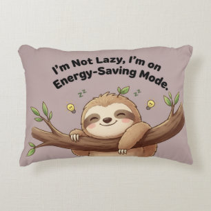 Cute Sloth "Energy-Saving Mode" Decorative Cushion