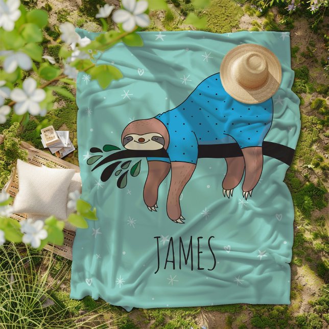 Cute Sloth Fleece Blanket (Creator Uploaded)