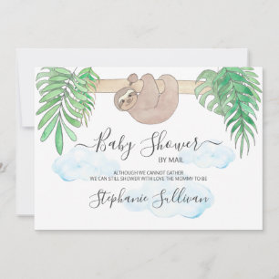 Cute Sloth Gender Neutral Baby Shower By Mail Invitation
