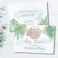 Cute Sloth Gender Neutral Baby Shower Invitation