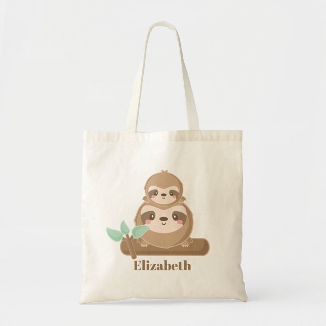 Cute sloth girls animal lovers tote bag (Front)