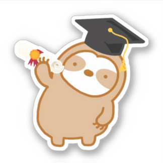 Cute Sloth Graduation Vinyl Sticker