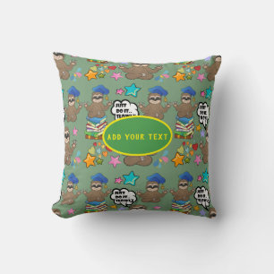 Cute Sloth Green Pattern Funny Just Do It Quote Cushion