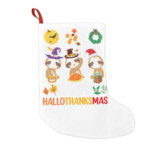 cute sloth halloween christmas happy hallothanksma small christmas stocking