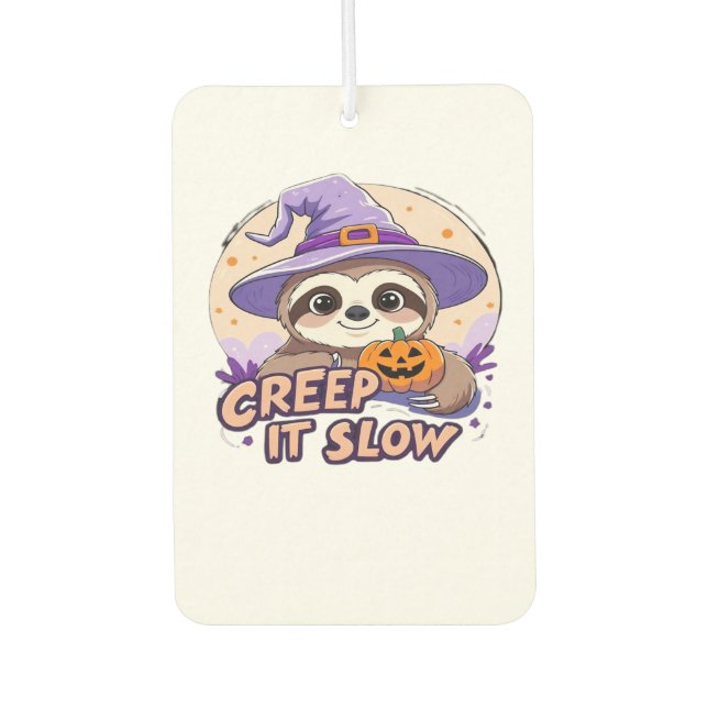 Cute Sloth Halloween Shirt � Funny Creep It Slow W Car Air Freshener (Front)