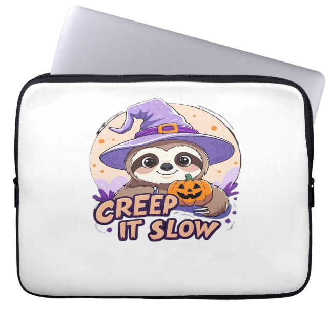 Cute Sloth Halloween Shirt � Funny Creep It Slow W Laptop Sleeve (Front)