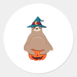 Cute Sloth Halloween Shirt Funny Halloween Sloth C Classic Round Sticker