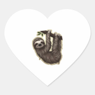 Cute Sloth - Hang in there! Heart Sticker