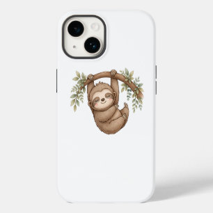 Cute Sloth Hanging Branch Sleepy Animal Sticker iPhone 14 Case