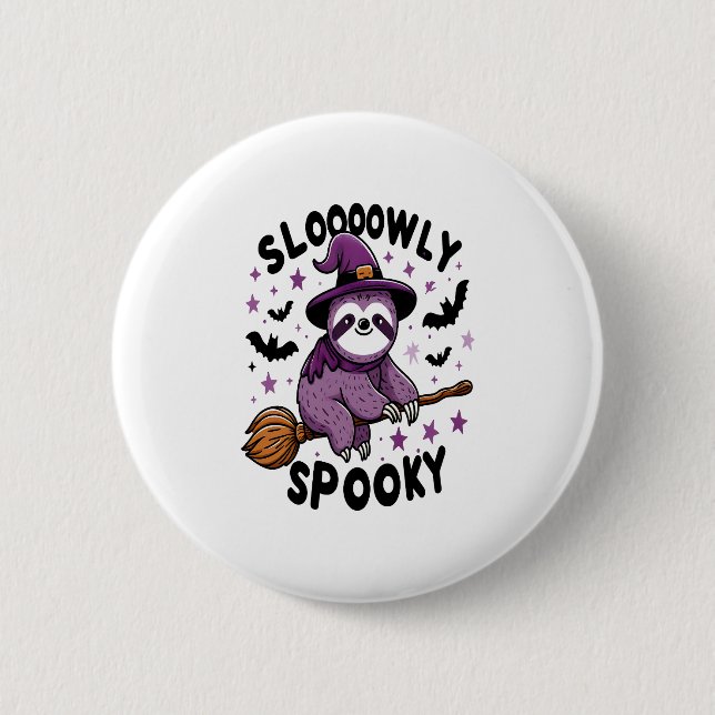 Cute Sloth Happy Halloween (2) 6 Cm Round Badge (Front)
