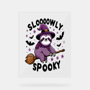 Cute Sloth Happy Halloween (2) Acrylic Sign