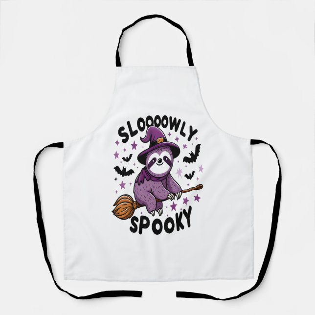 Cute Sloth Happy Halloween (2) Apron (Front)