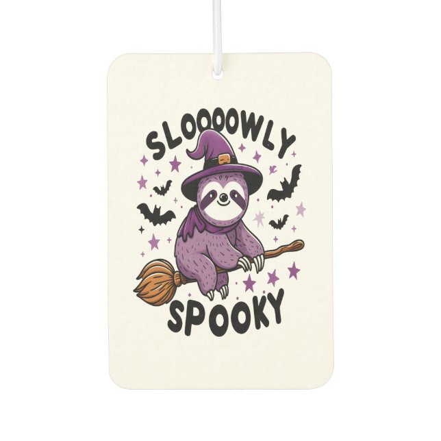 Cute Sloth Happy Halloween (2) Car Air Freshener (Front)