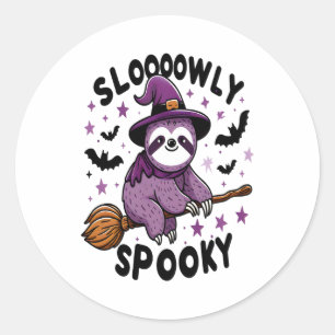 Cute Sloth Happy Halloween (2) Classic Round Sticker