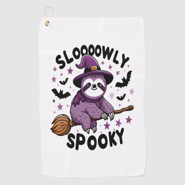 Cute Sloth Happy Halloween (2) Golf Towel (Front)