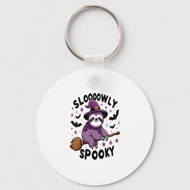Cute Sloth Happy Halloween (2) Key Ring (Front)