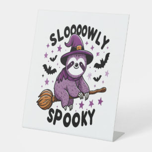 Cute Sloth Happy Halloween (2) Pedestal Sign