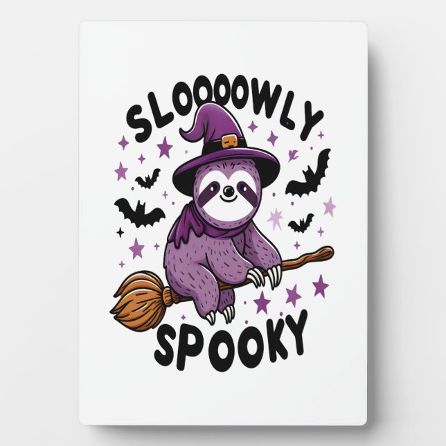 Cute Sloth Happy Halloween (2) Plaque (Front)