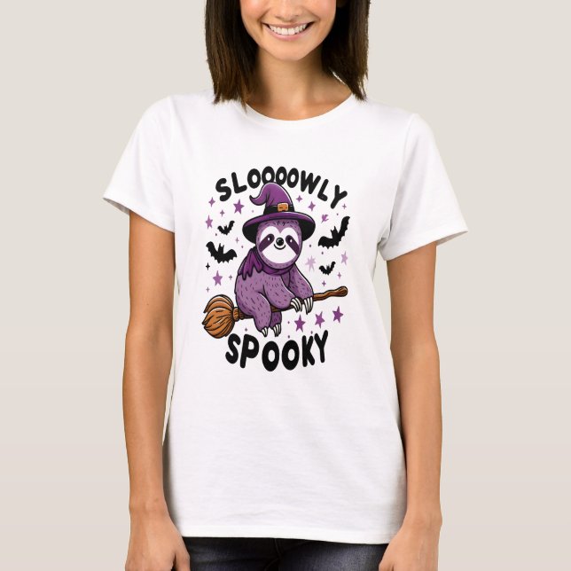 Cute Sloth Happy Halloween (2) T-Shirt (Front)