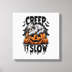 Cute Sloth Happy Halloween Canvas Print
