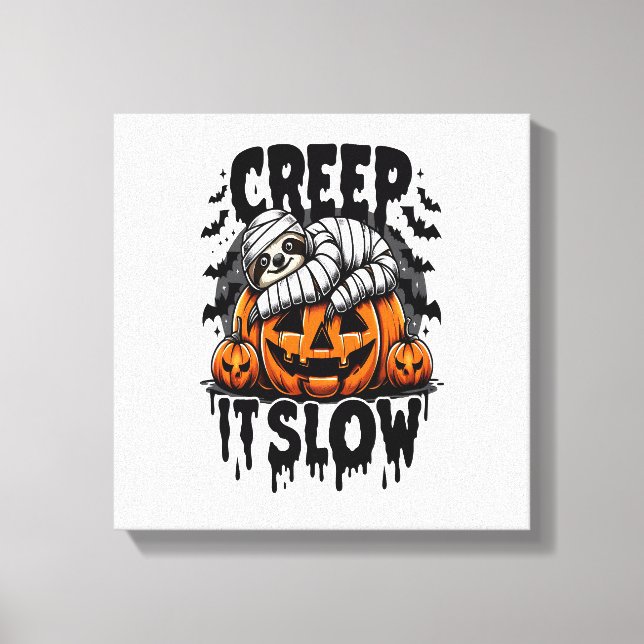 Cute Sloth Happy Halloween Canvas Print (Front)