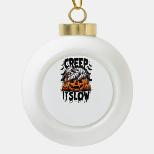 Cute Sloth Happy Halloween Ceramic Ball Christmas Ornament