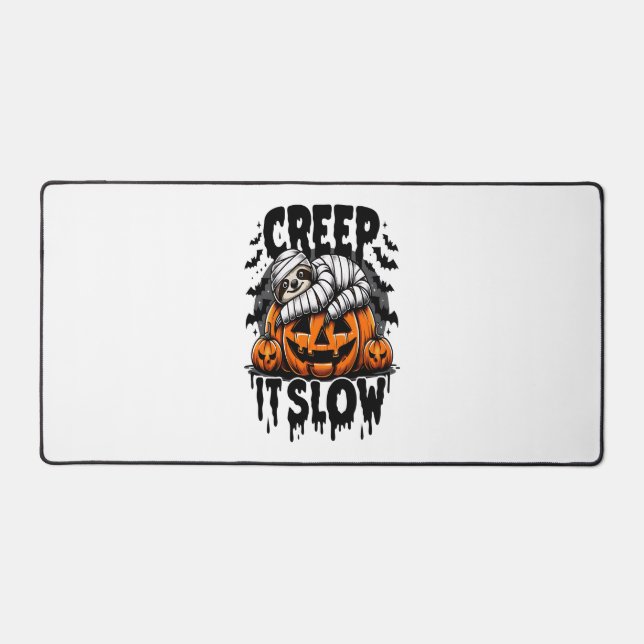 Cute Sloth Happy Halloween Desk Mat (Front)