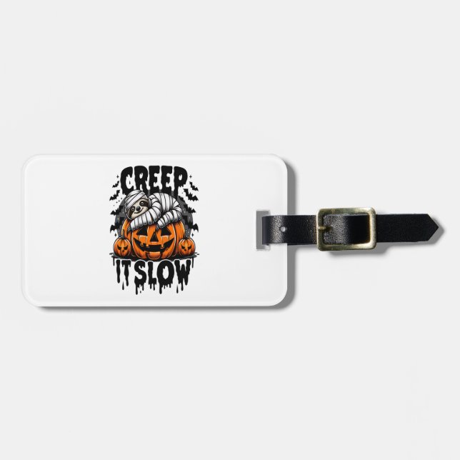 Cute Sloth Happy Halloween Luggage Tag (Front Horizontal)