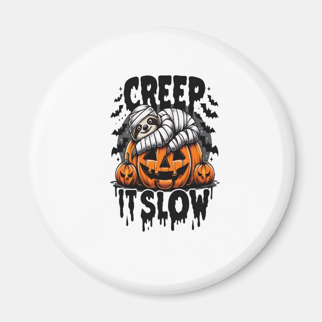 Cute Sloth Happy Halloween Magnet (Front)