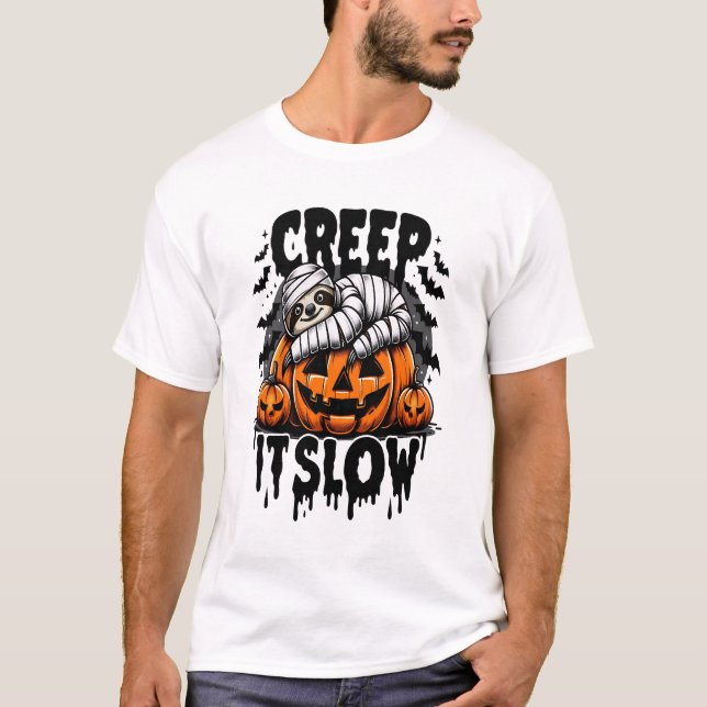 Cute Sloth Happy Halloween T-Shirt (Front)