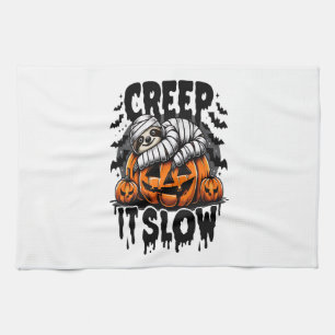 Cute Sloth Happy Halloween Tea Towel