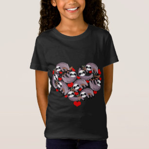 Cute Sloth Heart Valentines Day Sloth Lovers Chris T-Shirt