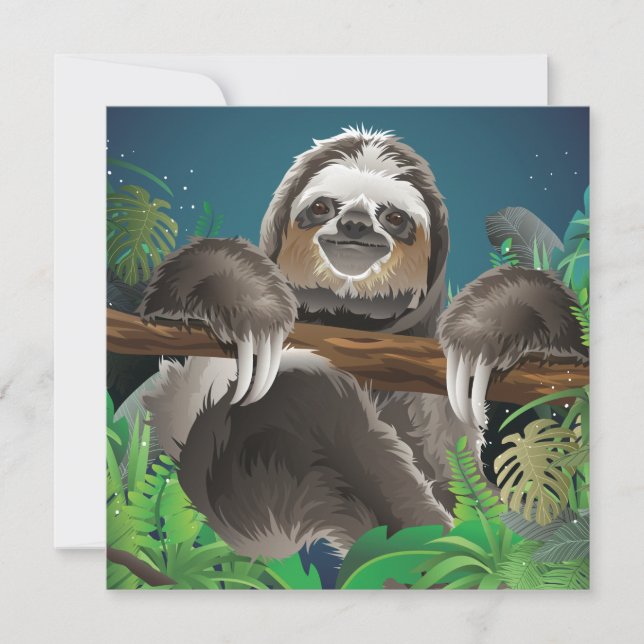 Cute Sloth Holiday Card (Front)