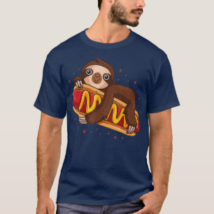 Cute Sloth Hotdog Funny Foodie Gift Hot Dog T-Shirt