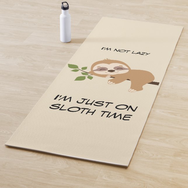 Cute Sloth Humour Fitness Girly Funny Quote Yoga Mat (In Situ)