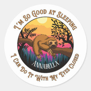 Cute Sloth - I'm So Good At Sleeping Classic Round Sticker