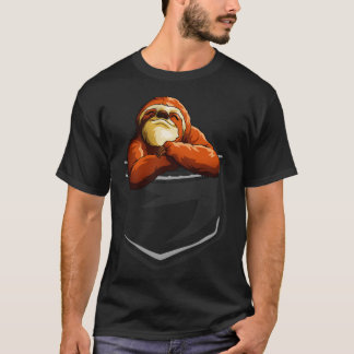 Cute Sloth In Pocket Funny Sloth Gift T-Shirt