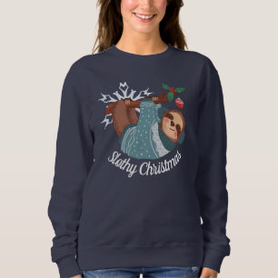 Cute Sloth in Sweater for a Slothy Christmas