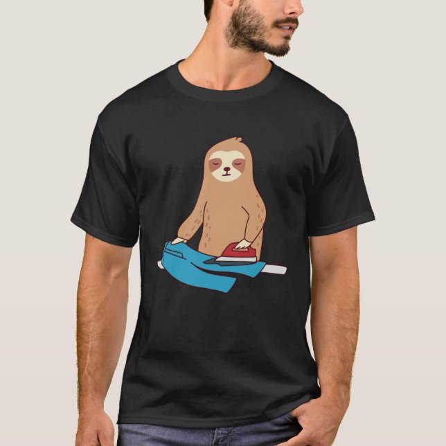 Cute Sloth Ironing Rodent Lazy Tired Pullover Hood (Front)