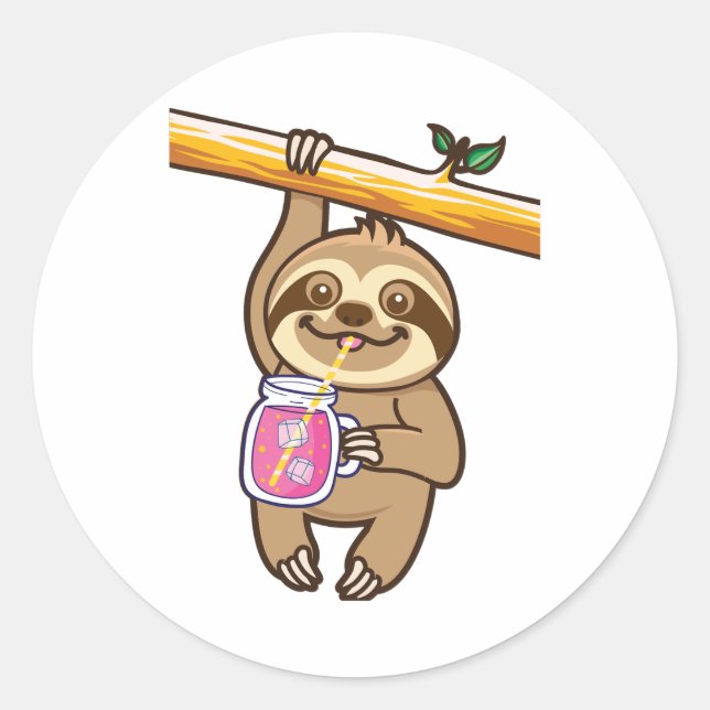 Cute Sloth Juice Sticker  (Front)