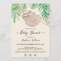 Cute Sloth Jungle Baby Shower