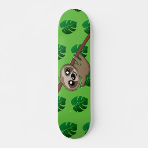Cute Sloth Jungle Green Cartoon Rainforest Animal Skateboard