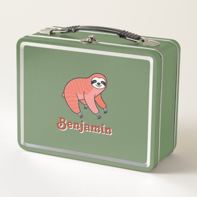 Cute Sloth Kids  Metal Lunch Box (Front)