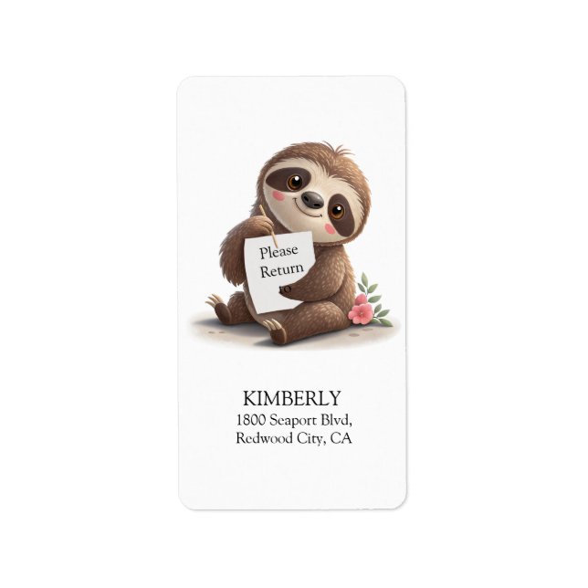 Cute Sloth Label (Front)
