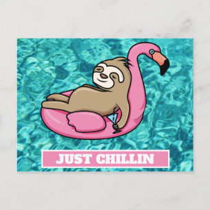 Cute Sloth Lazy Summer Funny Just Chillin Postcard