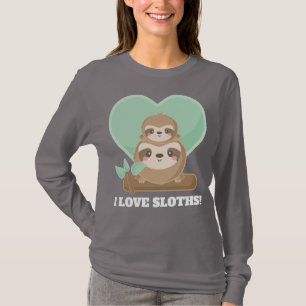Cute sloth lovers add name message t-shirt