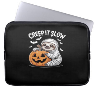 Cute Sloth Lovers Funny Halloween Pumpkin Essentia Laptop Sleeve