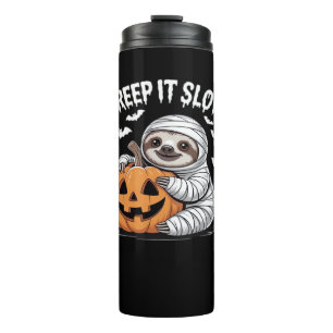 Cute Sloth Lovers Funny Halloween Pumpkin Essentia Thermal Tumbler
