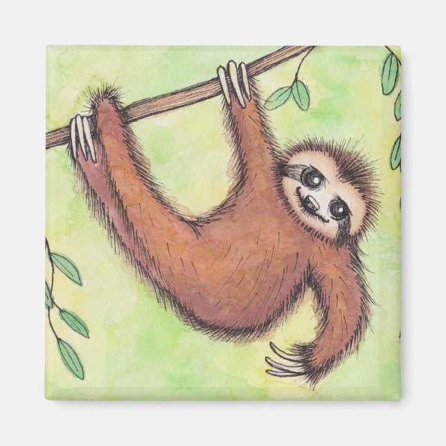 Cute Sloth Magnet (Front)