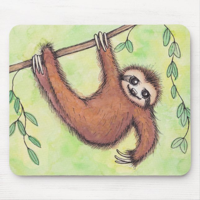 Cute Sloth Mouse Mat (Front)